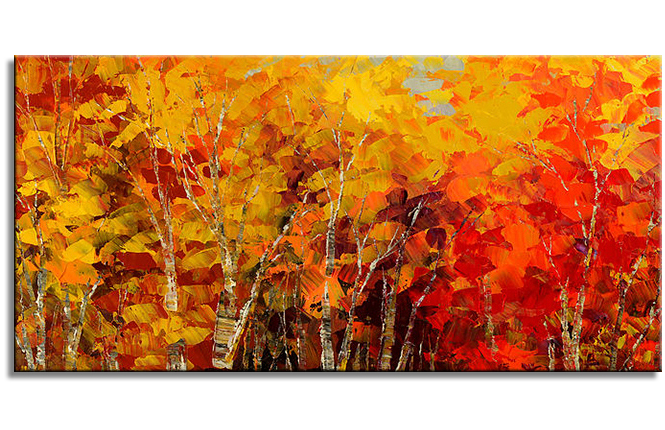 Birch trees and red leaves 03