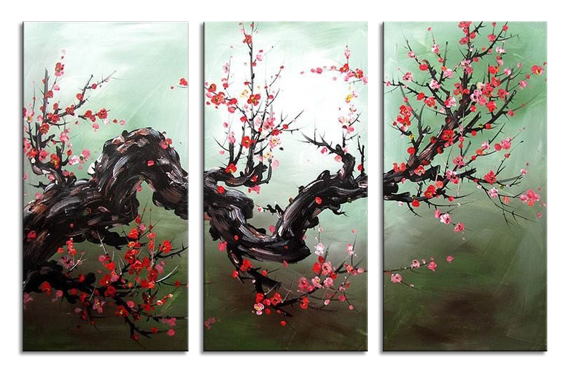 Branch with red blossoms