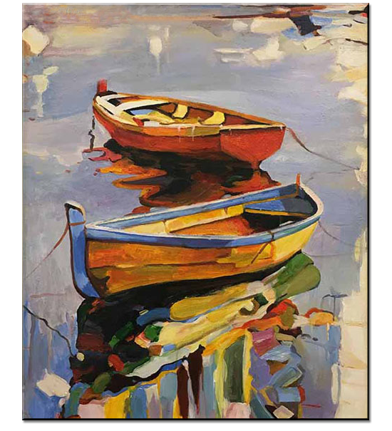 Fishing Boats at Sunset