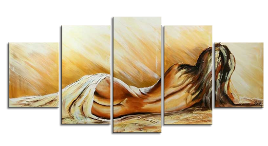 Woman lying on her side
