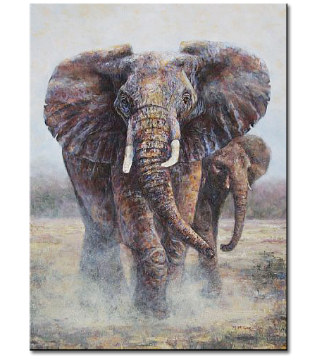 Elephants on the run