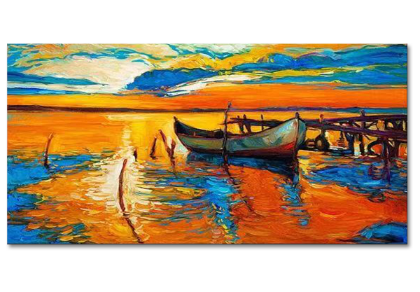 Lonely Boat at Nightfall