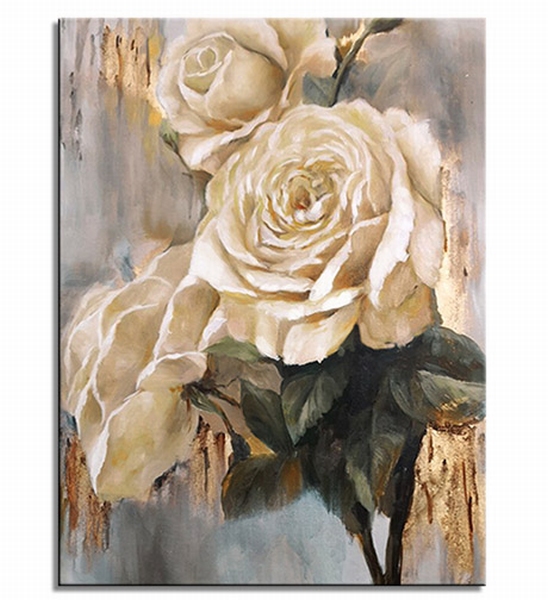 White Roses with Gold