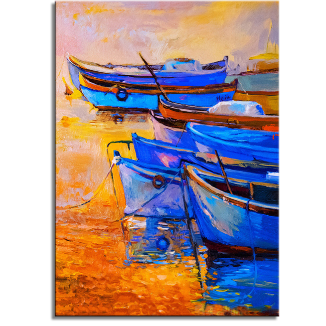 Blue Fishing Boats