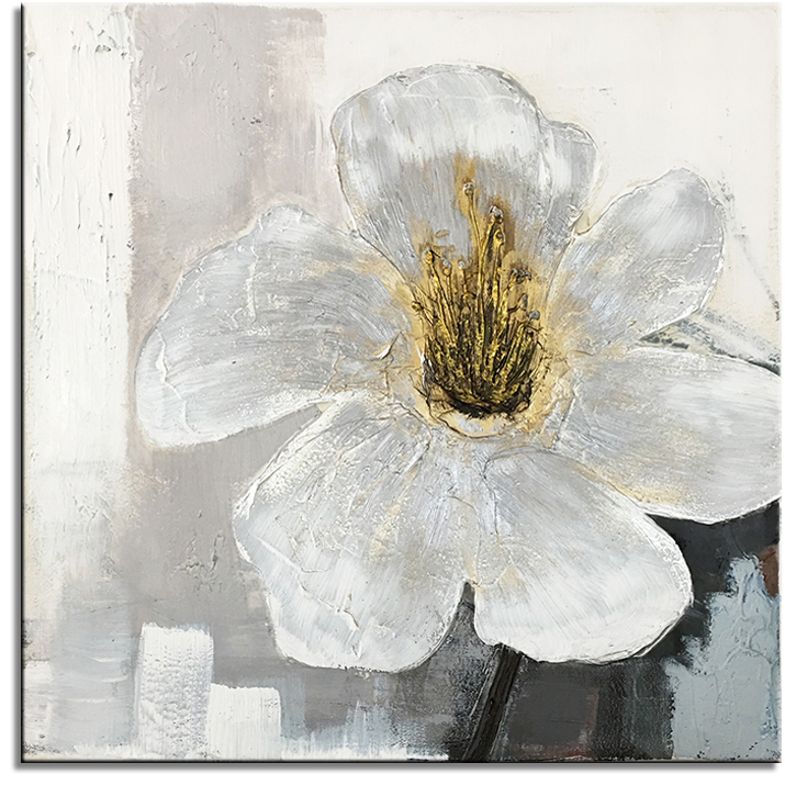 Silver Flower with Golden Stamen