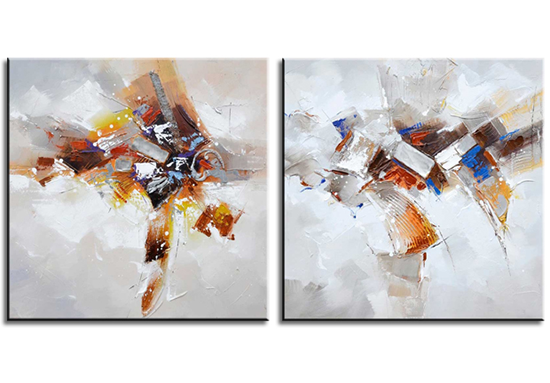 Chirurgie Uil Heup abstract tweeluik schilderij bruin met structuur | Brug