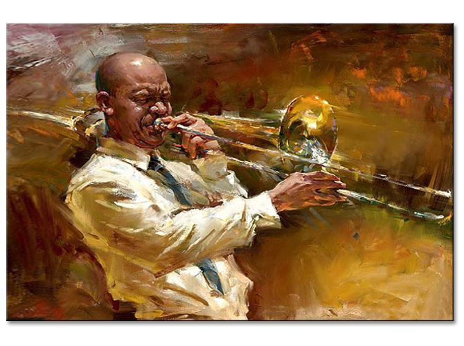 Musician with Trombone