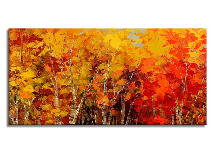 Birch trees and red leaves 03