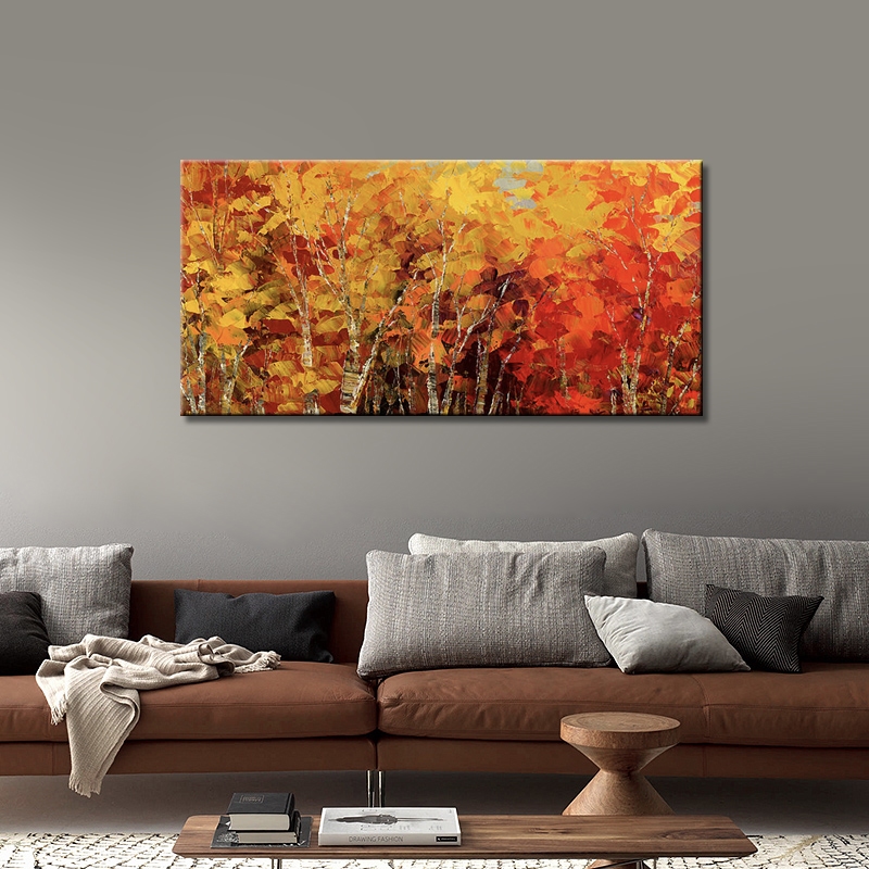 Birch trees and red leaves 03