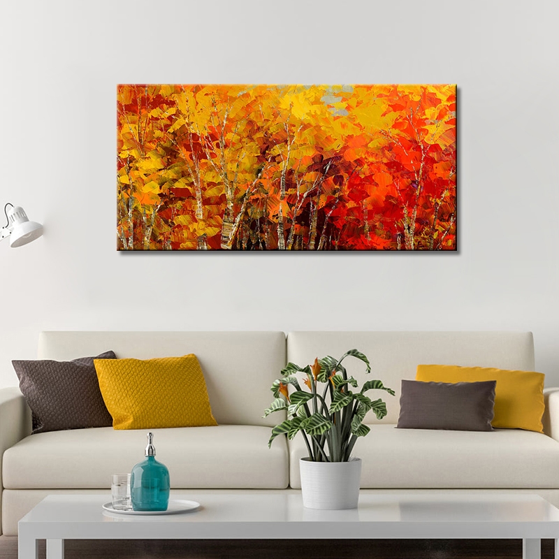 Birch trees and red leaves 03