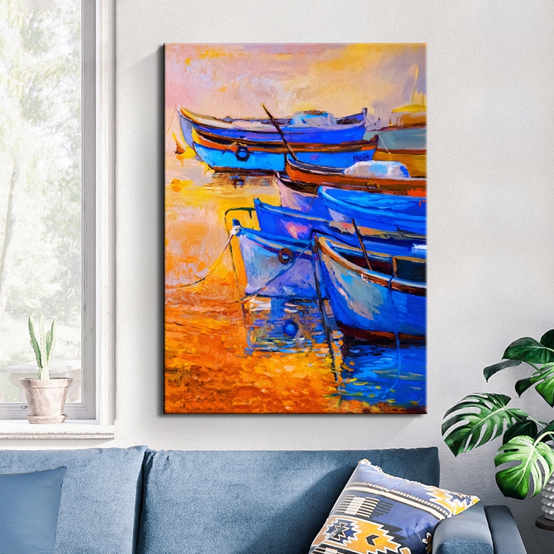 Blue Fishing Boats