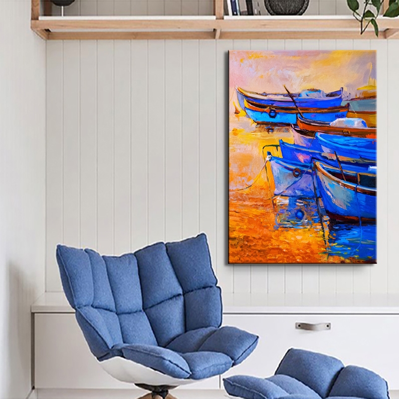 Blue Fishing Boats