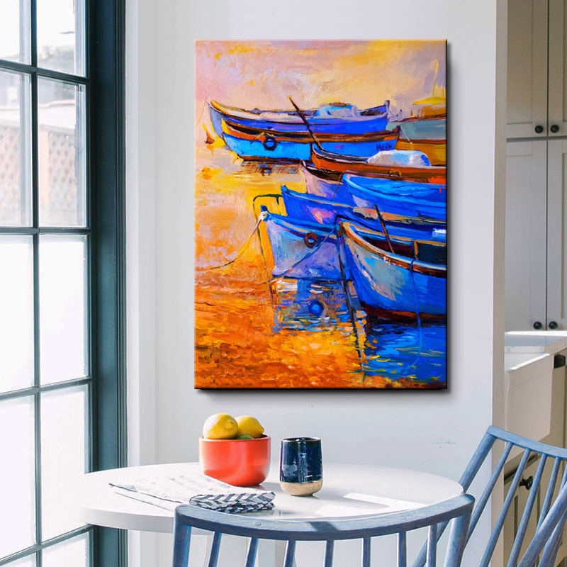 Blue Fishing Boats