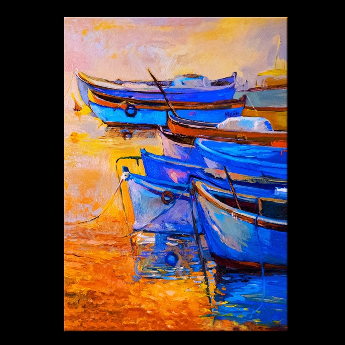 Blue Fishing Boats