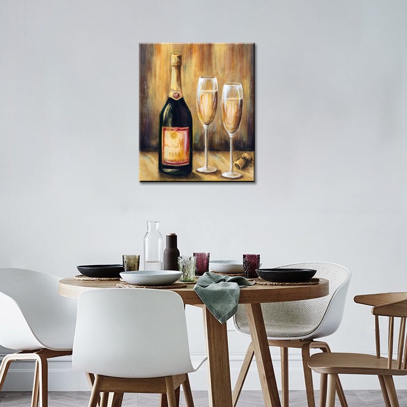 Bottle of Champagne and Two Glasses