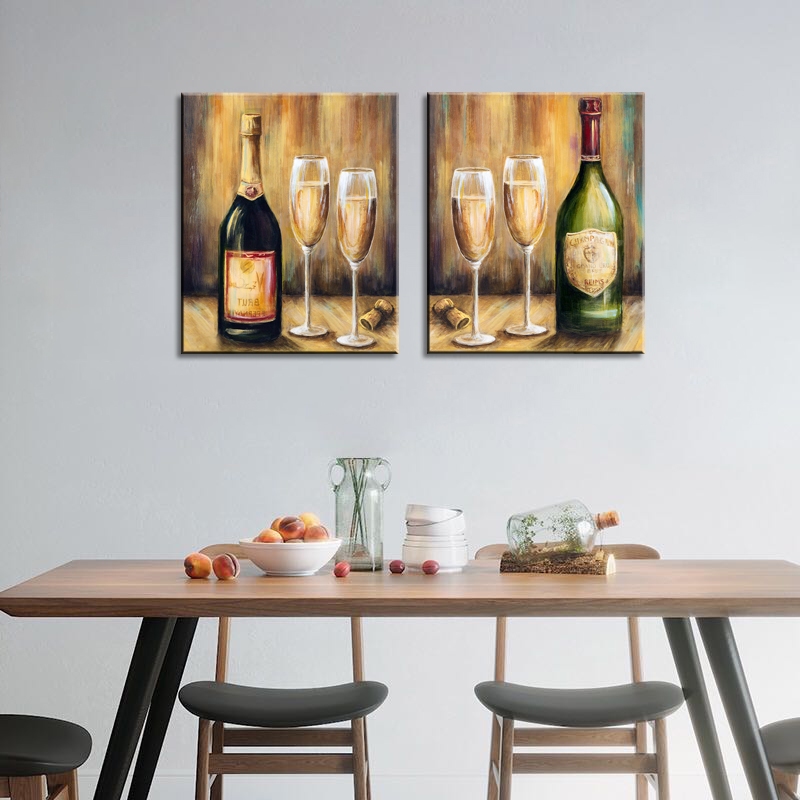 Bottle of Champagne and Two Glasses