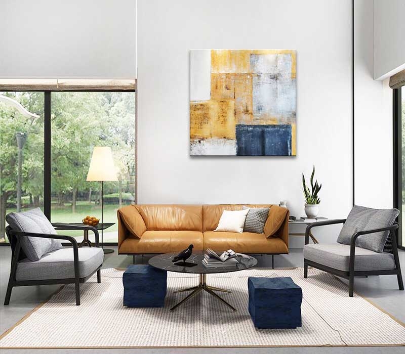 01 Chequer in yellow, blue and white