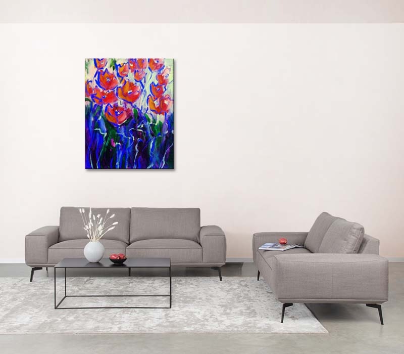 Dancing Red Flowers