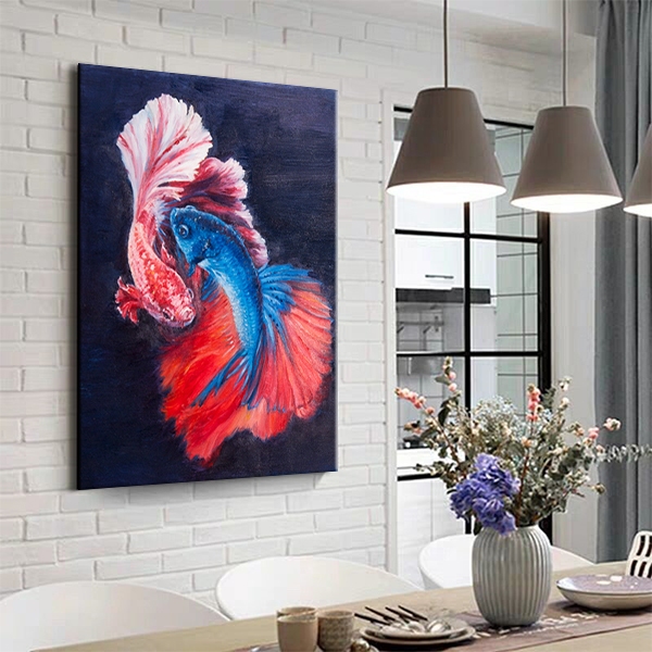 Red & Blue Betta Fishes