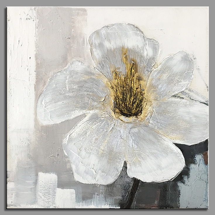Silver Flower with Golden Stamen