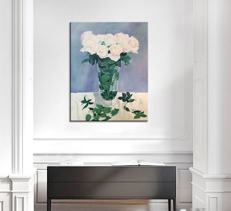 White Roses in Vase