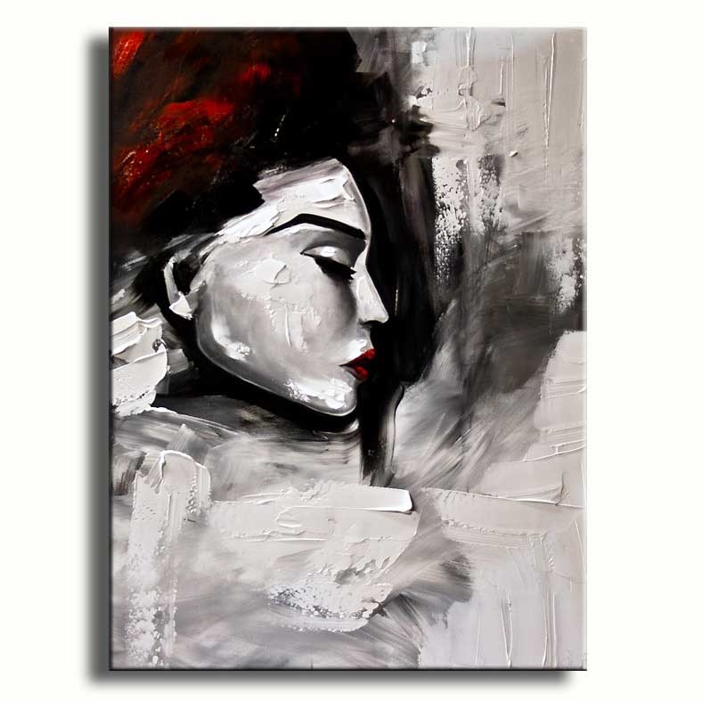 figuratieve schilderijen schilderij - vrouw met rood