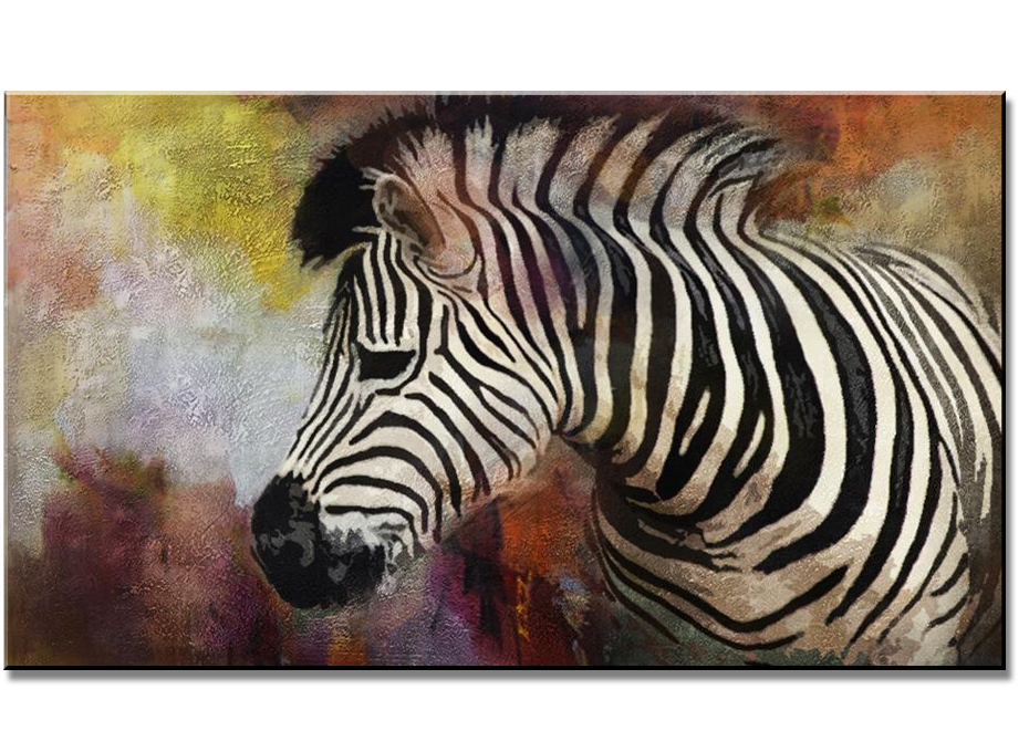 roze Kleuterschool aanwijzing Schilderijen kopen | Zebra schilderij | 260,00